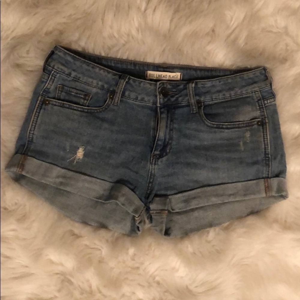 Bullhead Black Denim Shorts: 5